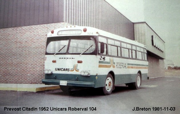 BUS/AUTOBUS: Prevost Citadin 1952 Unicars