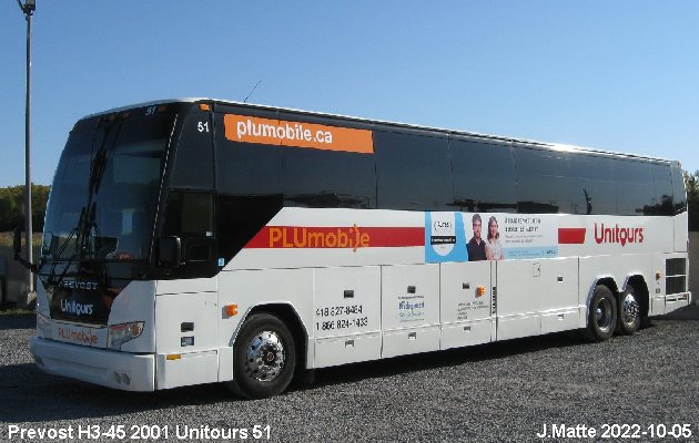 BUS/AUTOBUS: Prevost H3-45 2001 Tours Vieux Quebec