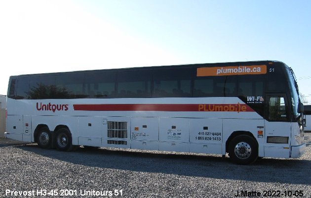 BUS/AUTOBUS: Prevost H3-45 2001 Tours Vieux Quebec