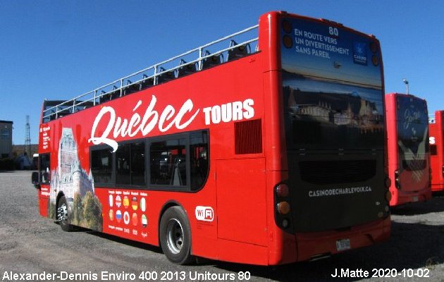 BUS/AUTOBUS: Alexander-Dennis Enviro 400 2013 Tours Vieux Quebec