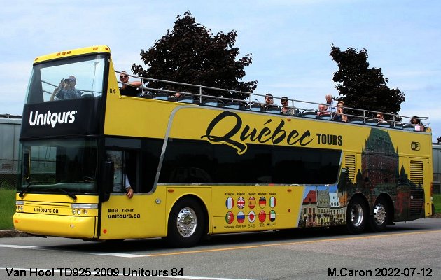 BUS/AUTOBUS: Van Hool TD925 2009 Tours Vieux Quebec