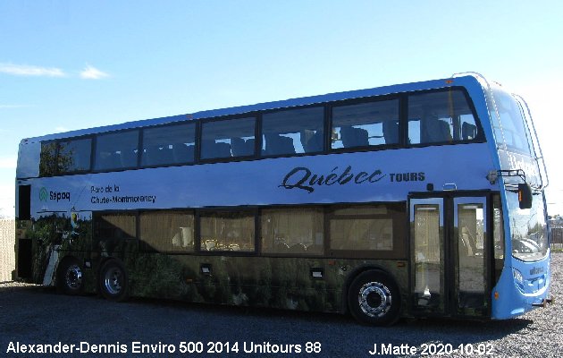 BUS/AUTOBUS: Alexander-Dennis Enviro 500 2015 Tours Vieux Quebec