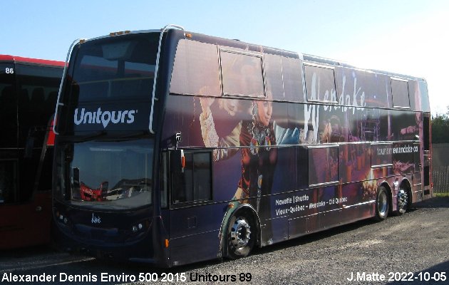 BUS/AUTOBUS: Alexander-Dennis Enviro 500 2015 Tours Vieux Quebec