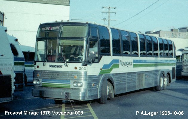 BUS/AUTOBUS: Prevost Le Mirage 1978 Voyageur
