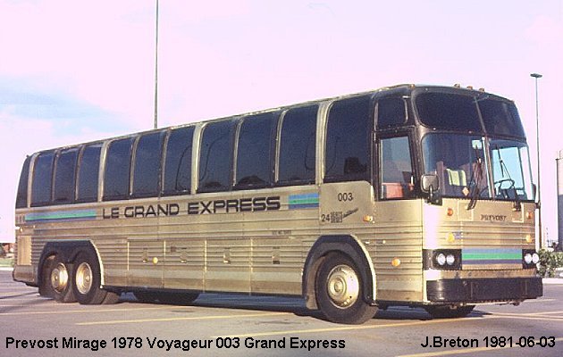 BUS/AUTOBUS: Prevost Le Mirage 1978 Voyageur
