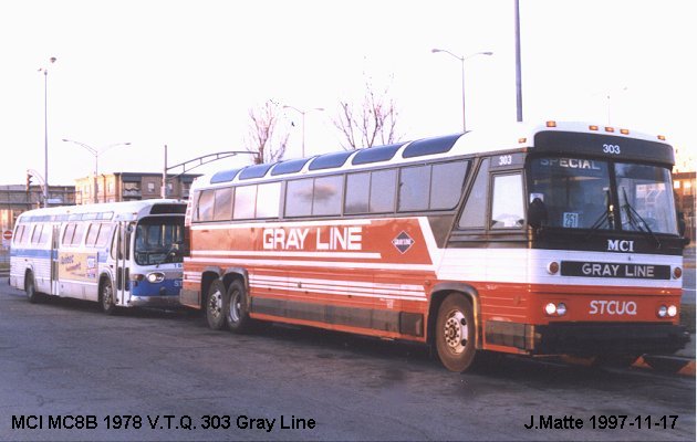 BUS/AUTOBUS: MCI MC 8 B Brewster 1978 V.T.Q. (Visite Touristique Quebec)