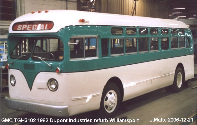 BUS/AUTOBUS: GMC TGH 3102 1962 Williamsport