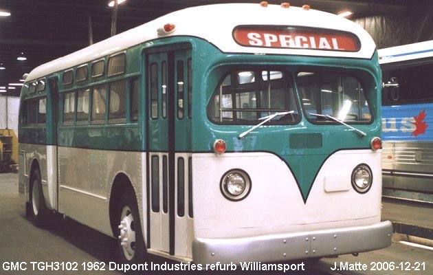 BUS/AUTOBUS: GMC TGH 3102 1962 Williamsport