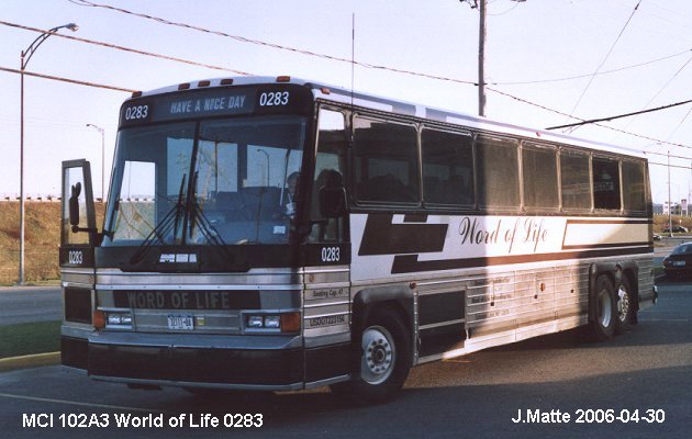 BUS/AUTOBUS: MCI 102A3 1989 Word of Life